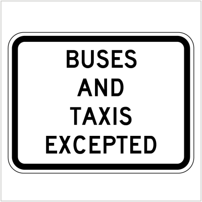 BUSES AND TAXIS EXCEPTED