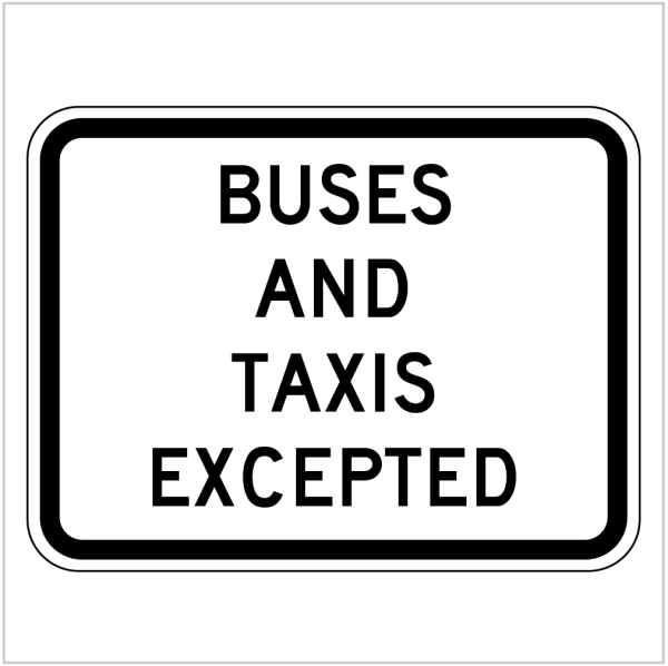 BUSES AND TAXIS EXCEPTED