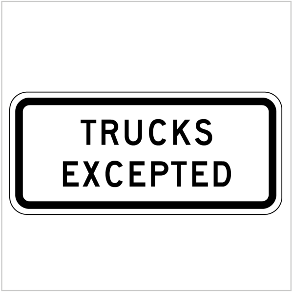 TRUCKS EXCEPTED