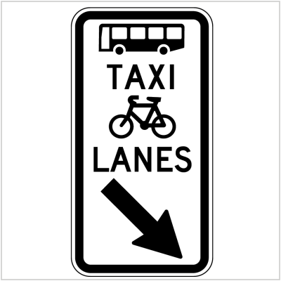 BUS TAXI BICYCLE LANE