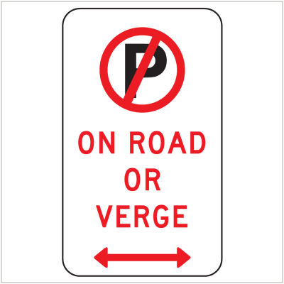 NO PARKING ON ROAD OR VERGE