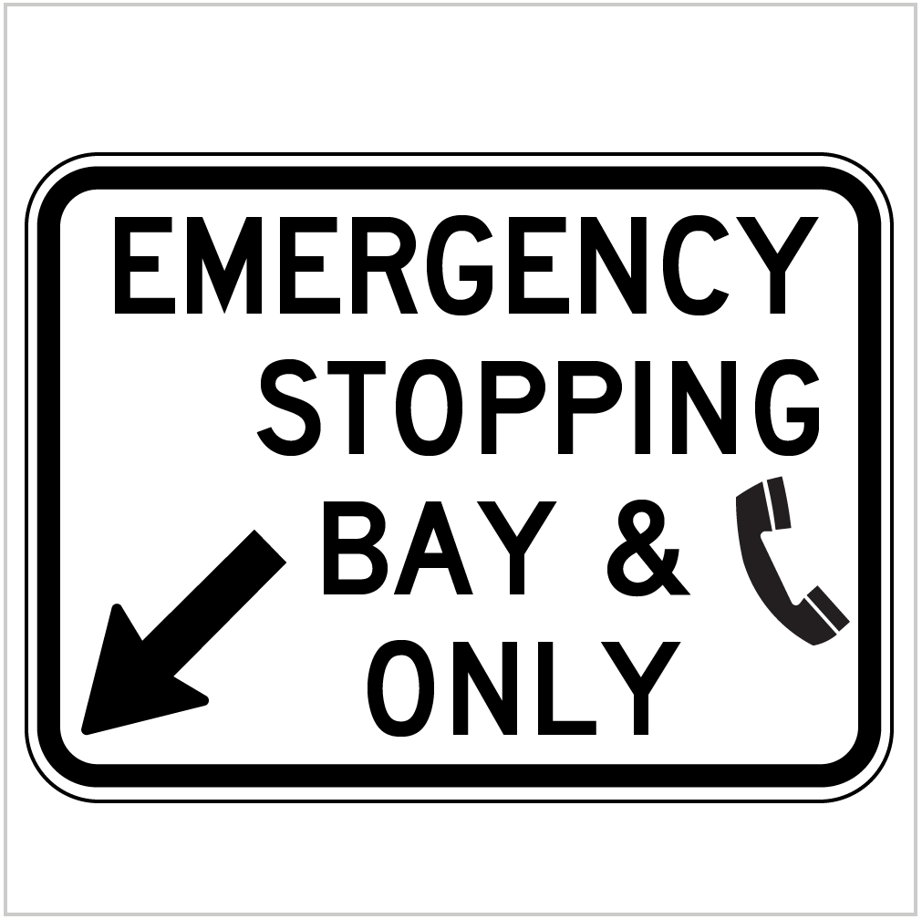 EMERGENCY STOPPING BAY & TELEPHONE ONLY