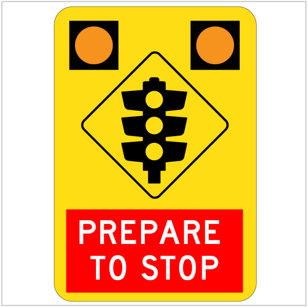 TRAFFIC SIGNALS -PREPARE TO STOP
