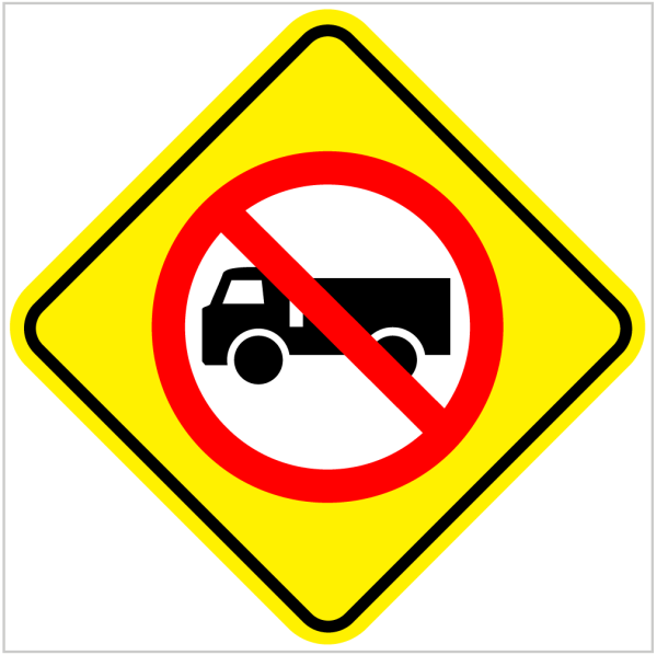NO ENTRY FOR TRUCKS - WA ONLY