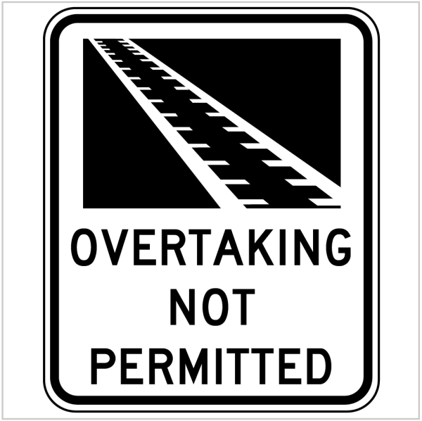 OVERTAKING NOT PERMITTED -WA ONLY