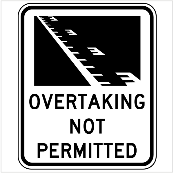 OVERTAKING NOT PERMITTED - WA ONLY