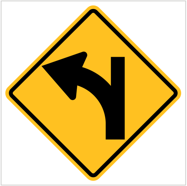 W2-16 - Left or Right - WA ONLY - WARNING SIGN