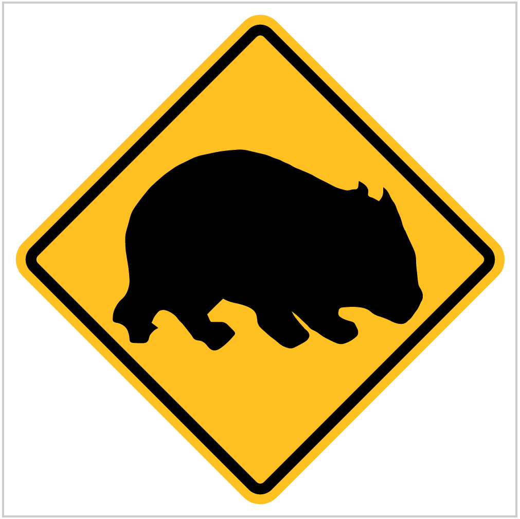 W5-210 - WOMBAT - WA ONLY - WARNING SIGN