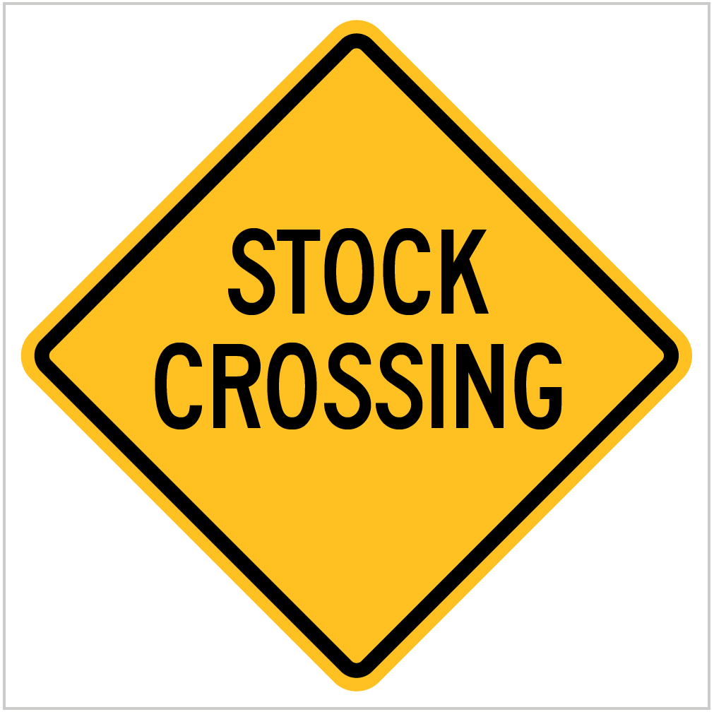 W5-27 STOCK CROSSING - WA ONLY - WARNING SIGNS