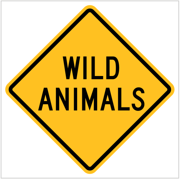 W5-49 - WA ONLY WILD ANIMALS - Warning Signs