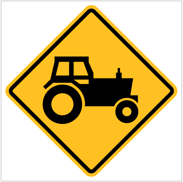 W5-49 - WA ONLY FARM/MACHINERY TRACTOR - Warning Signs