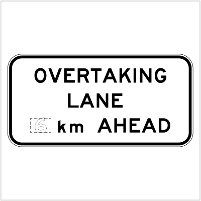 G9-38 OVERTAKING LANE - km AHEAD