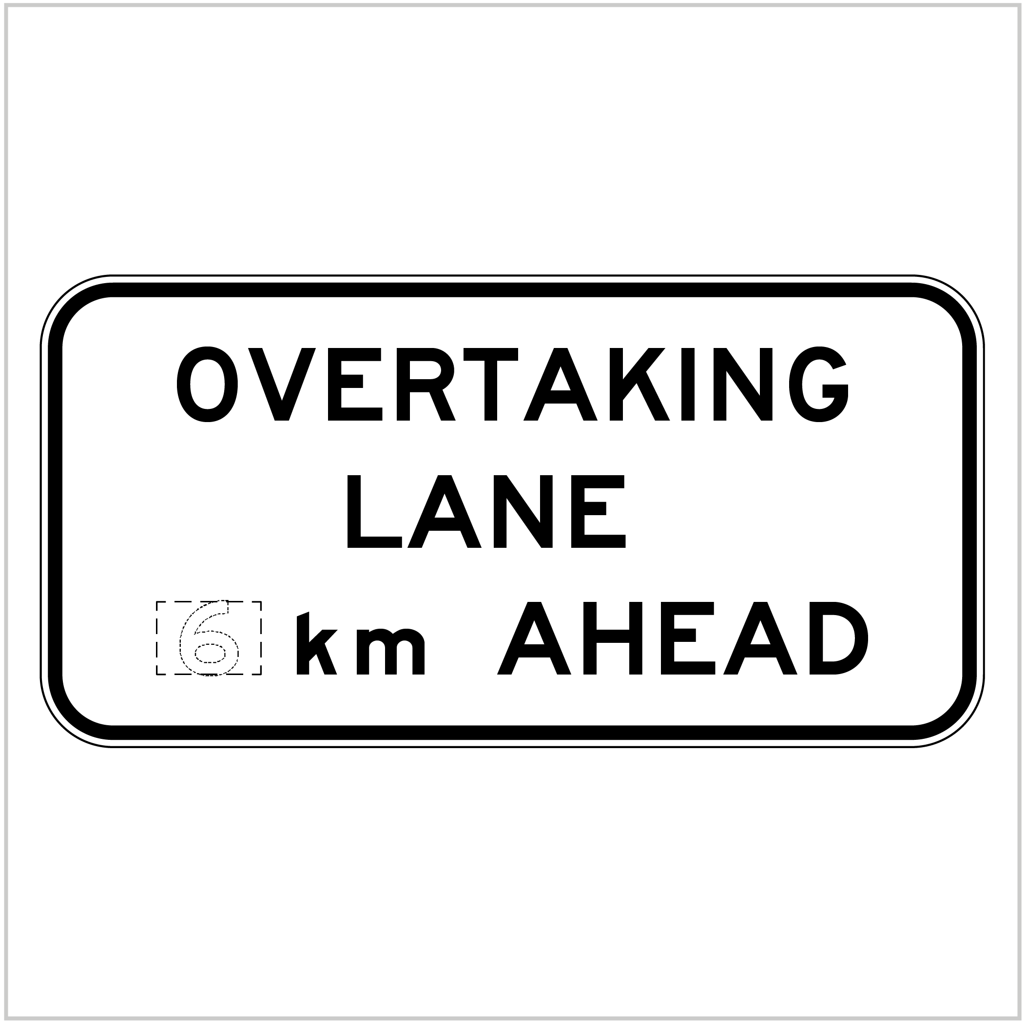 G9-38 OVERTAKING LANE - km AHEAD