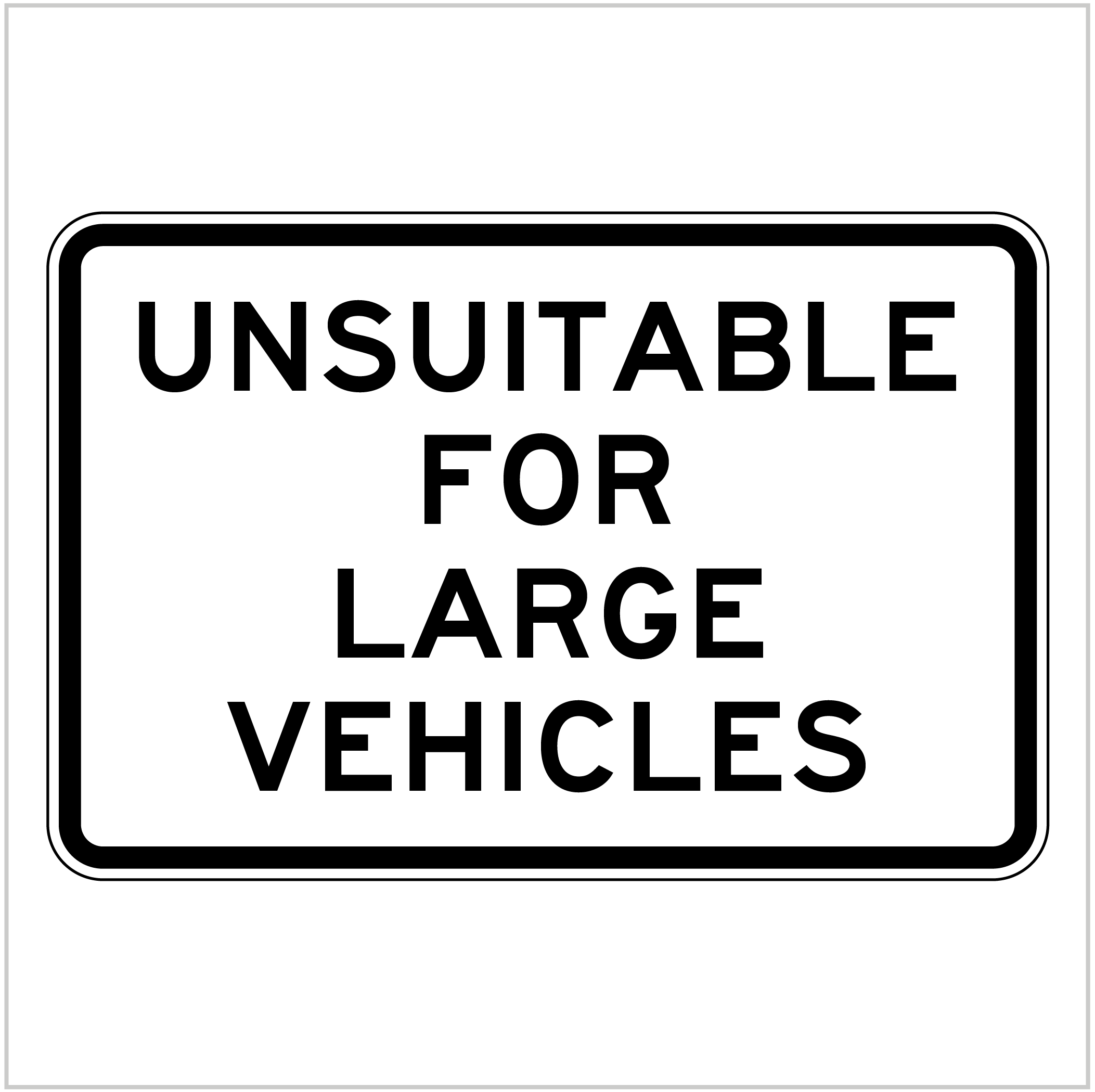 G9-41 UNSUITABLE FOR LARGE VEHICLES