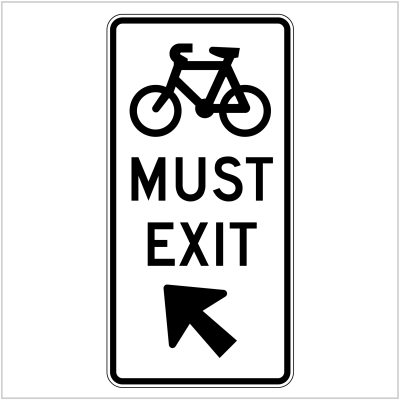 G9-65 CYCLISTS MUST EXIT