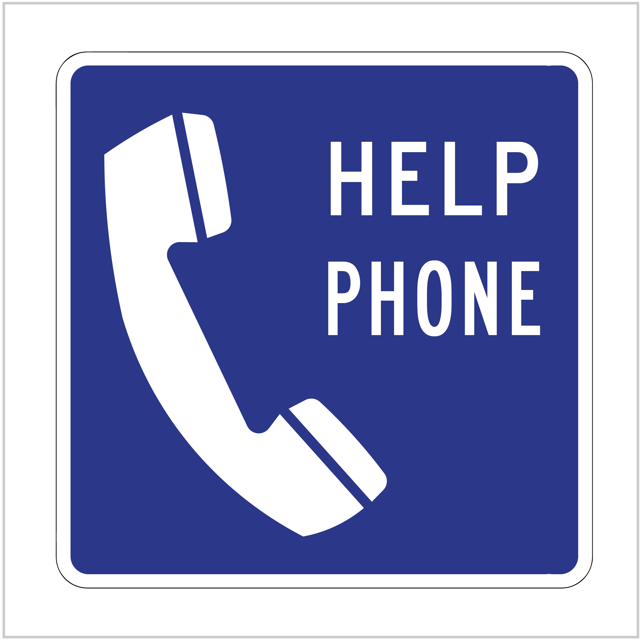 S25 - SERVICE SIGNS - GUIDE SIGNS HELP PHONE