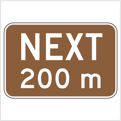 MR-VMAX-3 - GUIDE SIGNS - TOURIST NEXT 200M