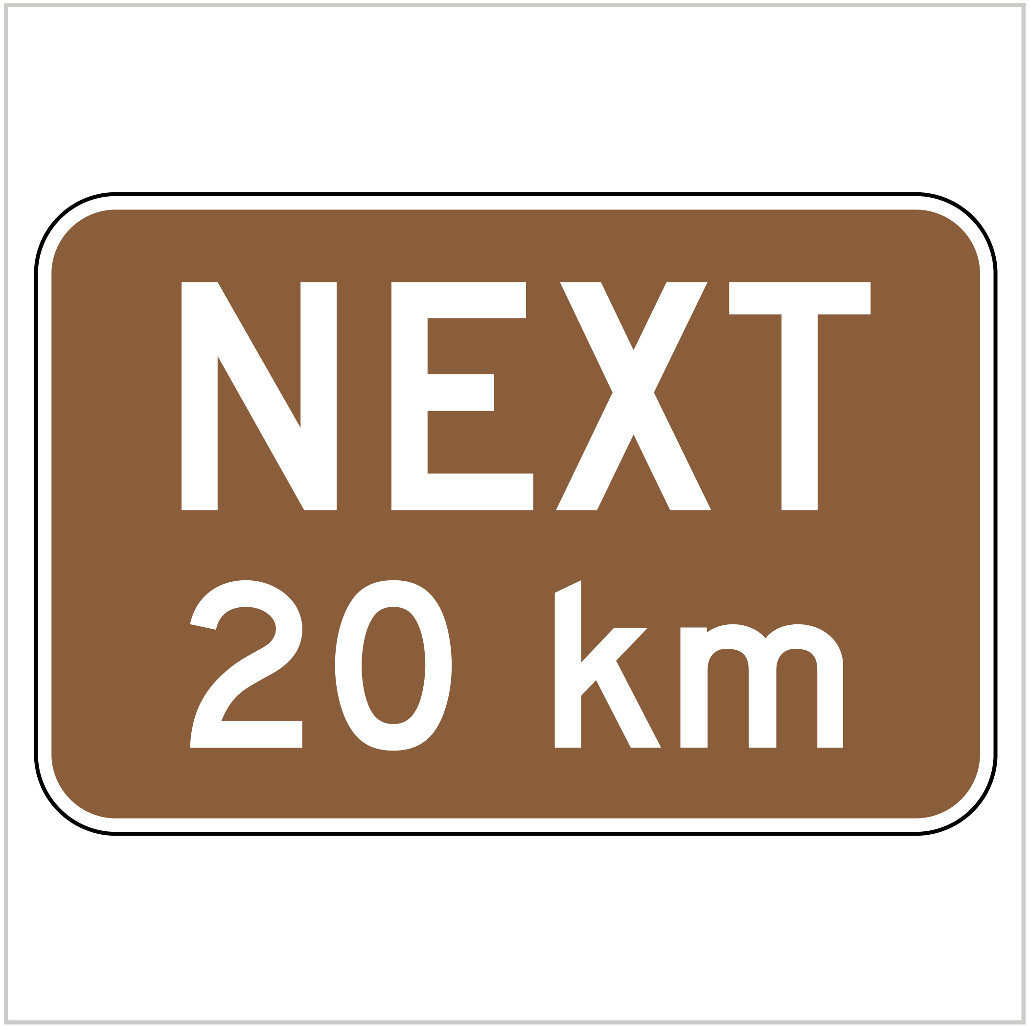 MR-VMAX-4 - GUIDE SIGNS- TOURIST NEXT 20km