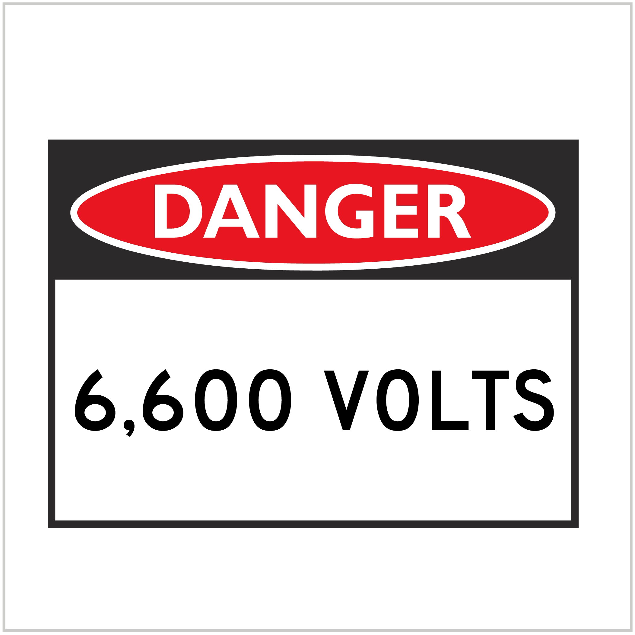 DGR-036 - DANGER - 6,600 VOLTS