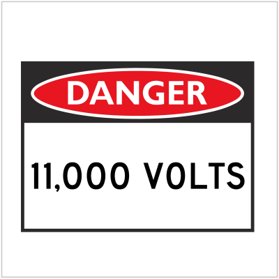 DGR-037 - DANGER - 11,000 VOLTS