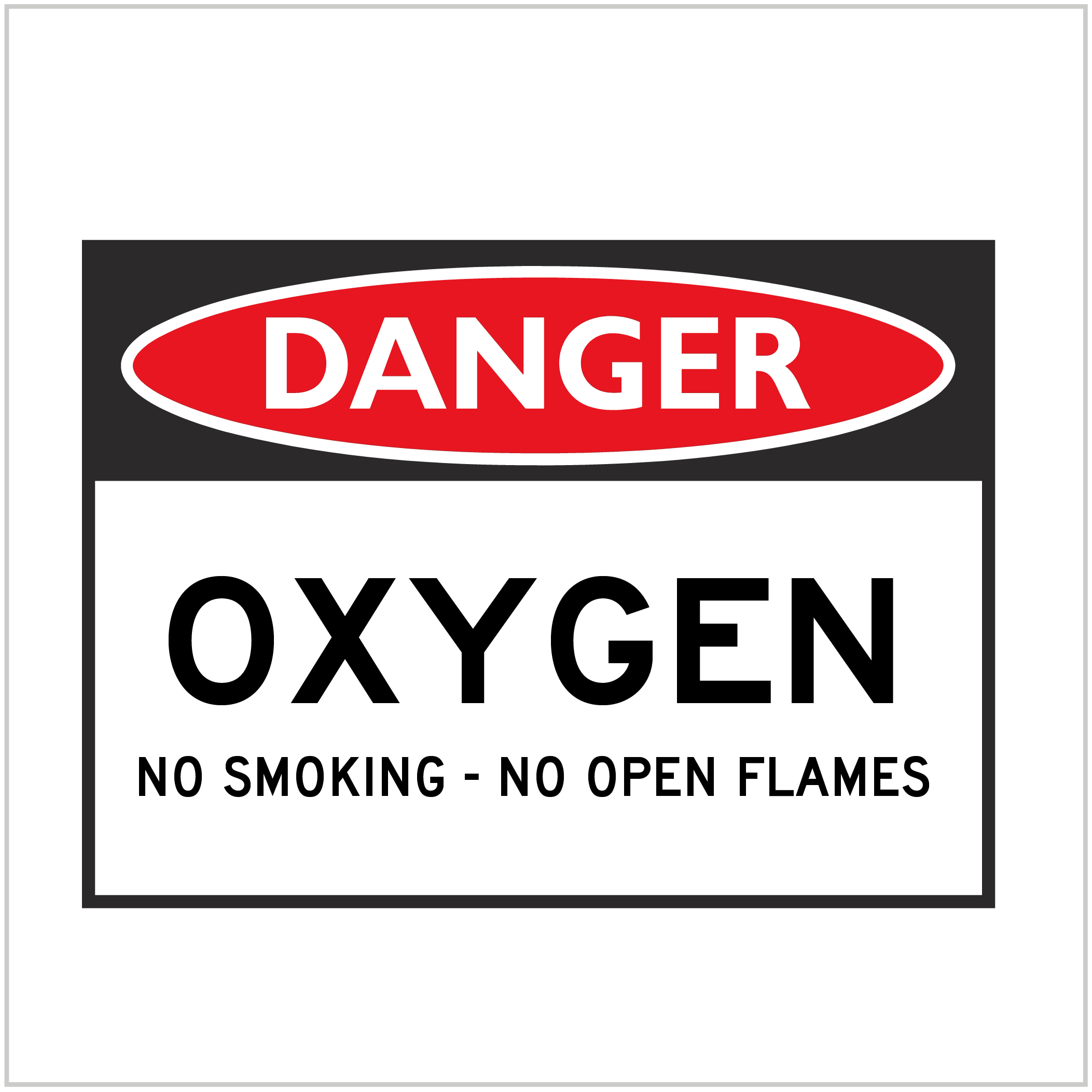 DGR-071 - DANGER - OXYGEN  NO SMOKING - NO OPEN FLAMES