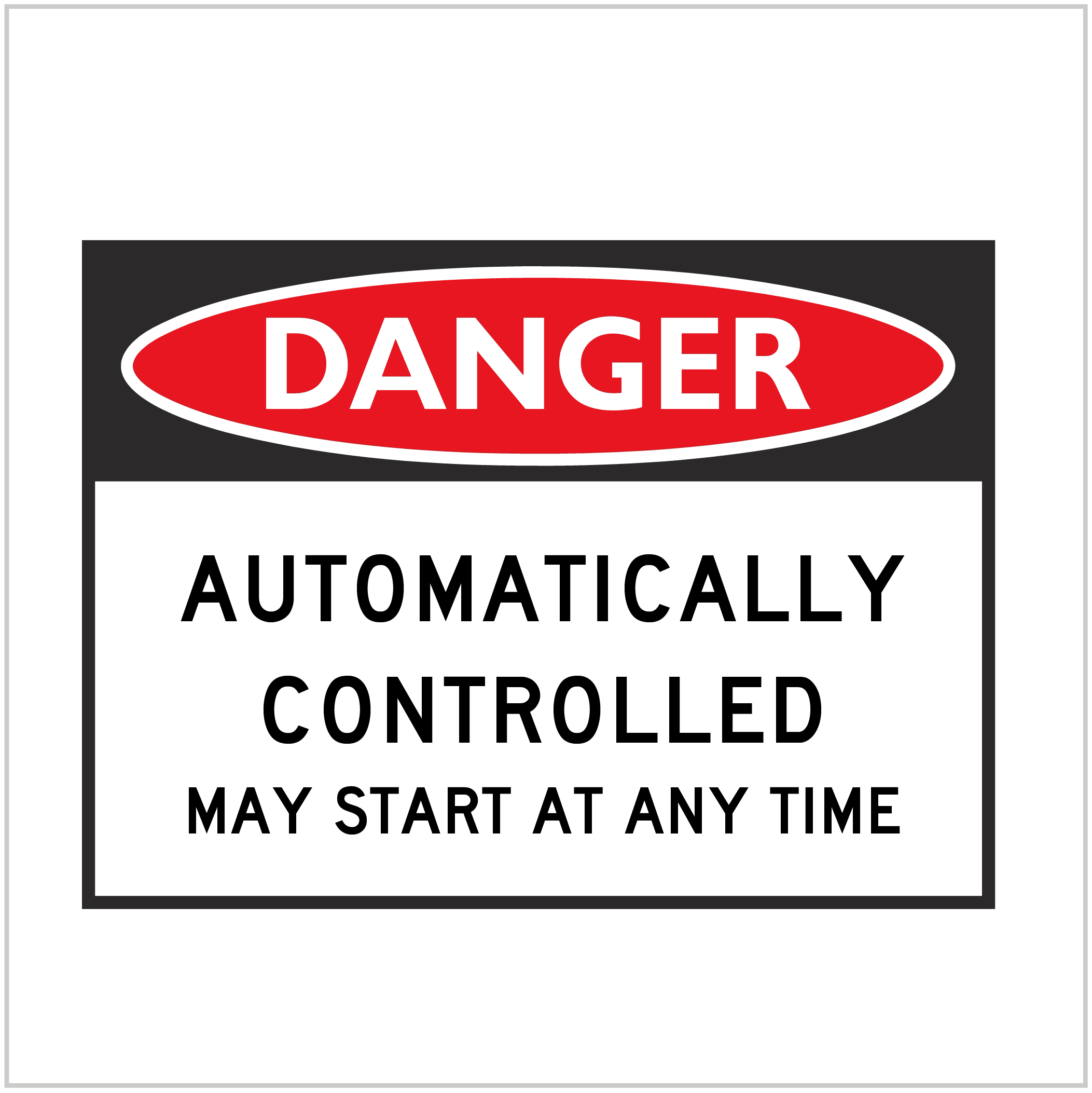 DGR-076 - DANGER - AUTOMATICALLY CONTROLLED MAY START AT ANY TIME