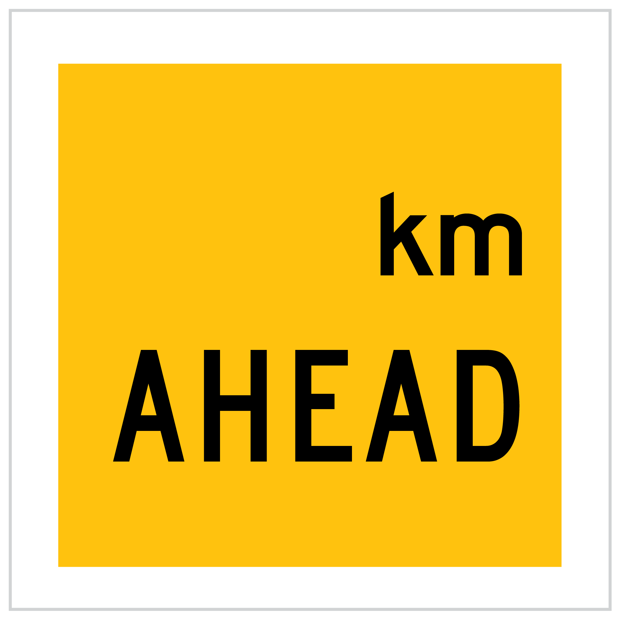 MMS-ADV-1 - WA ONLY ...km AHEAD - 5mm CORFLUTE