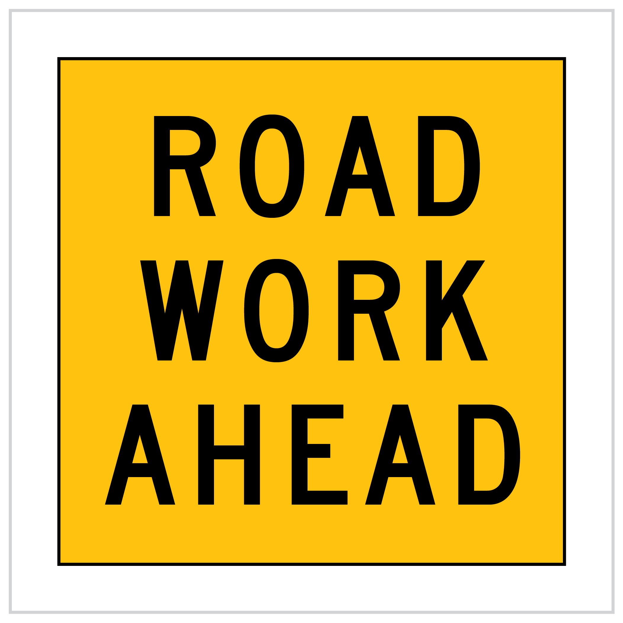 MMS-ADV-38 - WA ONLY - ROAD WORK AHEAD - 5mm CORFLUTE