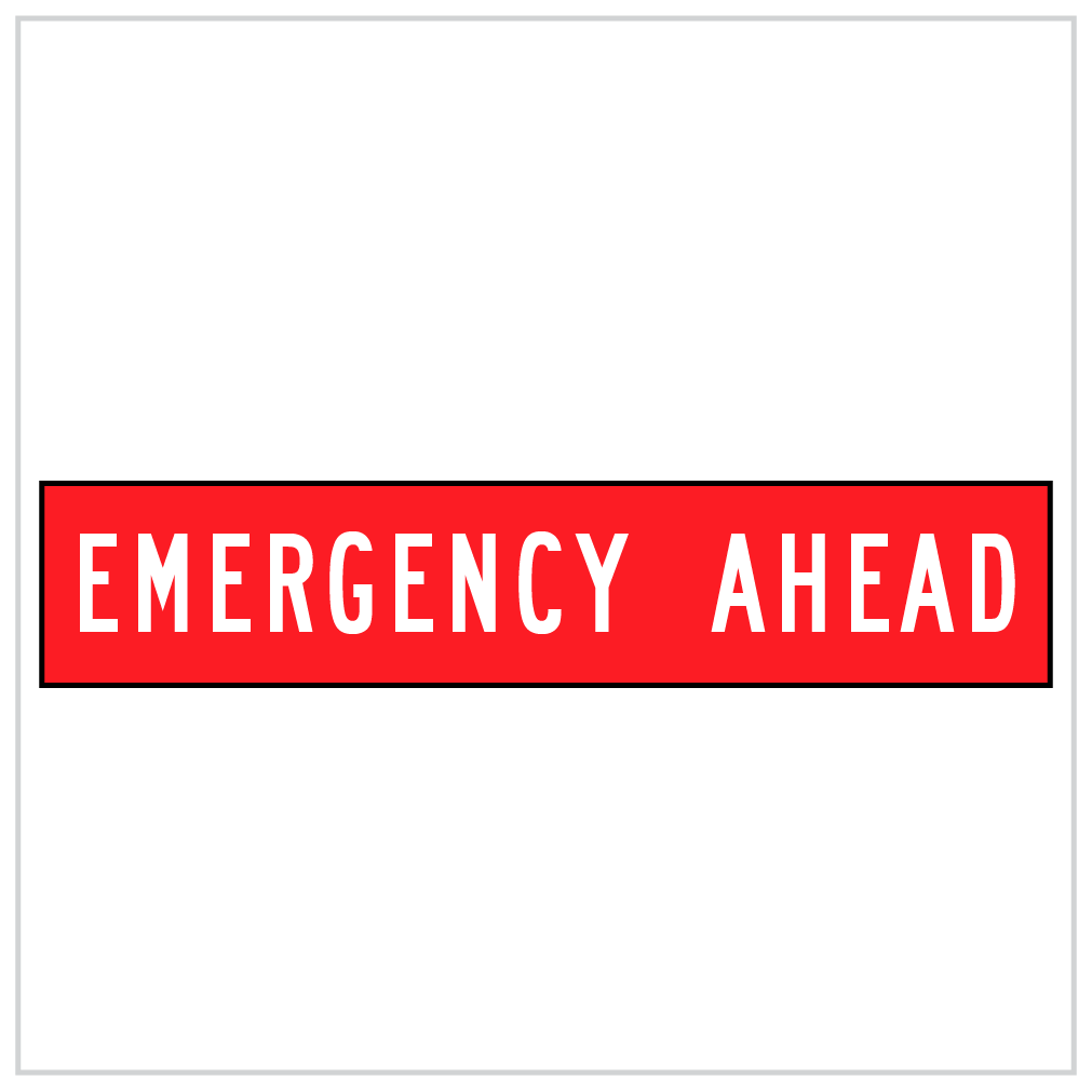 MMS-ADV-69 - EMERGENCY AHEAD - CORFLUTE - MULTI MESSAGE SIGN