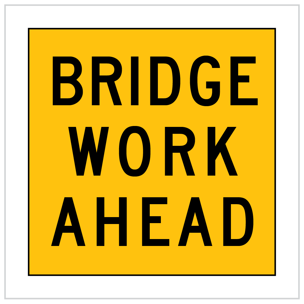 MMS-ADV-7 - BRIDGE WORK AHEAD - CORFLUTE - MULTI MESSAGE SIGN