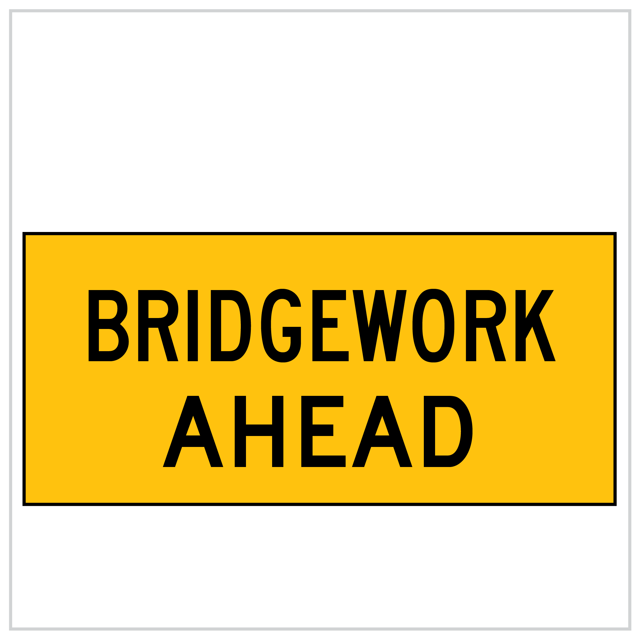 MMS-ADV-8 - BRIDGEWORK AHEAD - CORFLUTE - MULTI MESSAGE SIGN