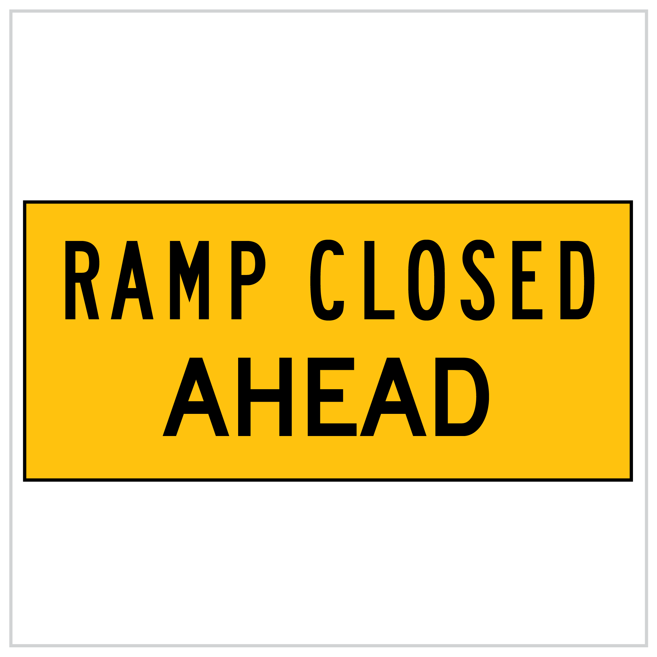 MMS-ADV-85 - RAMP CLOSED AHEAD - CORFLUTE - MULTI MESSAGE SIGN