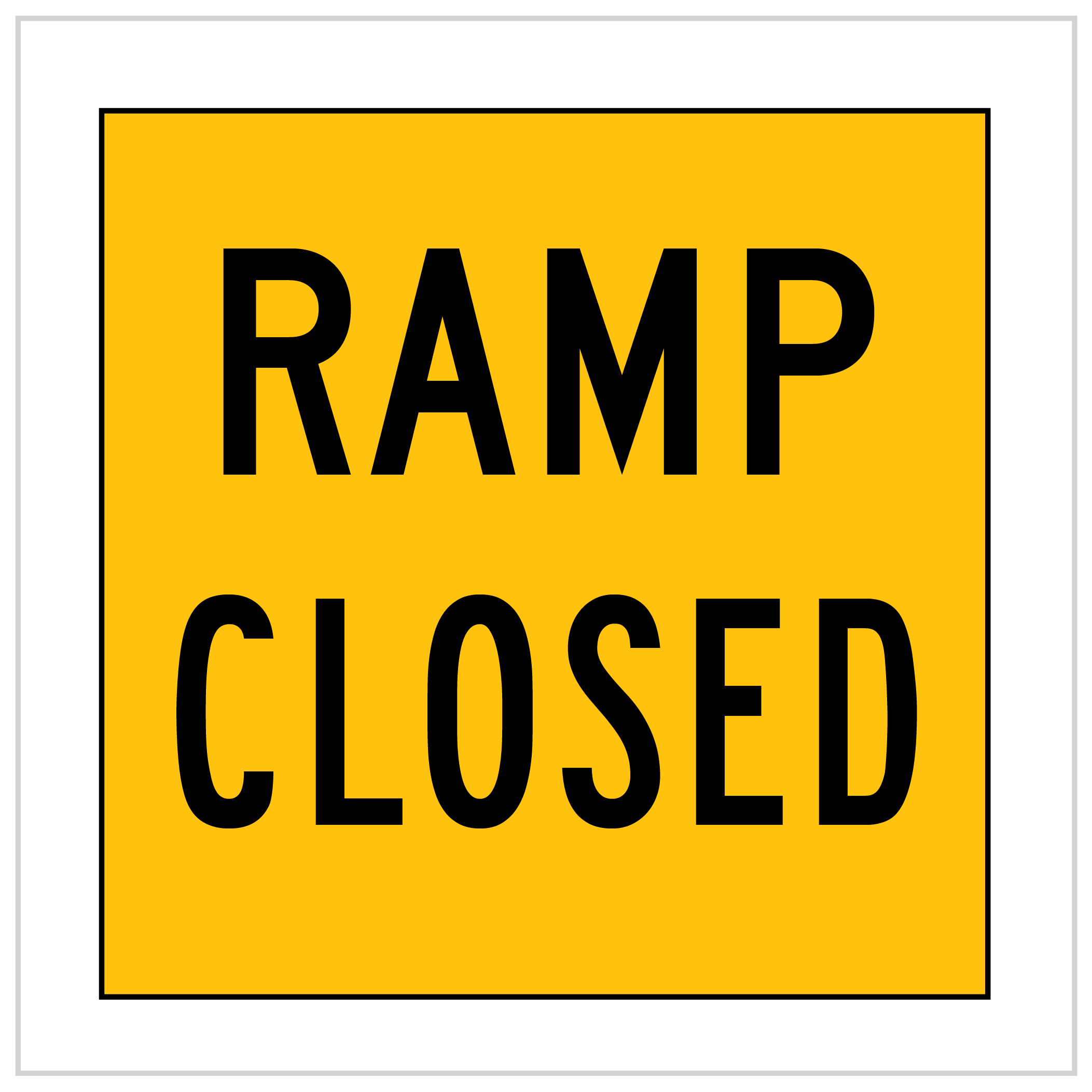 MMS-ADV-87 - RAMP CLOSED - CORFLUTE - MULTI MESSAGE SIGN