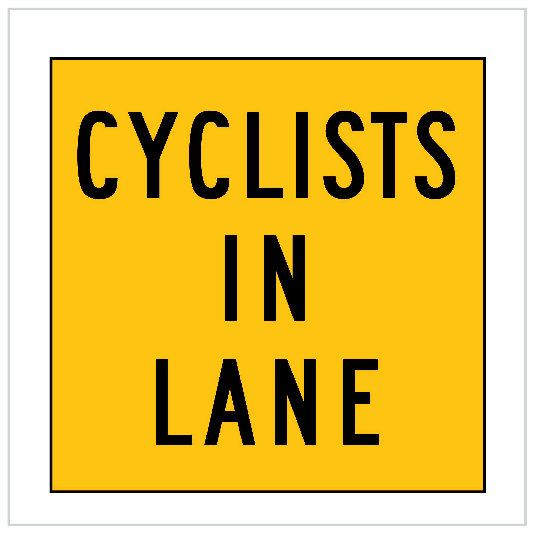 MMS-ADV-88 - CYCLISTS IN LANE - CORFLUTE - MULTI MESSAGE SIGN