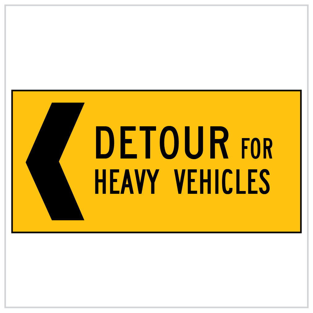 MMS-DIV-2(L/R) - DETOUR FOR HEAVY VEHICLES - CORFLUTE - MULTI MESSAGE SIGN