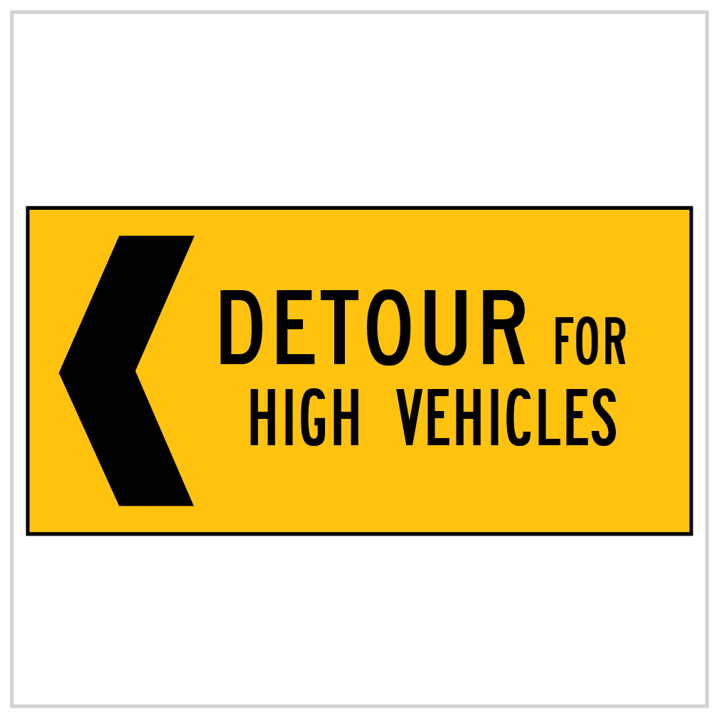 MMS-DIV-3(LorR) - DETOUR FOR HIGH VEHICLES - CORFLUTE - MULTI MESSAGE SIGNS