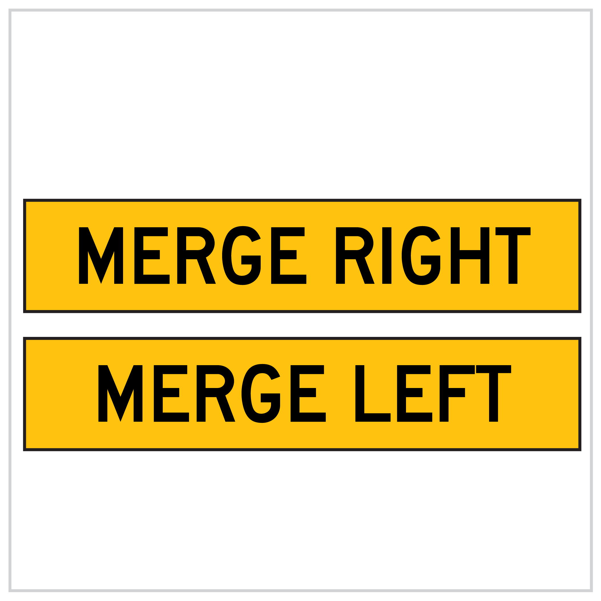 MMS-POS-10(LorR) - MERGE RIGHT / MERGE LEFT - CORFLUTE - MULTI MESSAGE SIGN