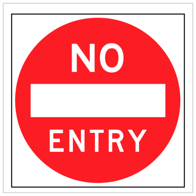 MMS-REG-3 - NO ENTRY - CORFLUTE - MULTI MESSAGE SIGNS