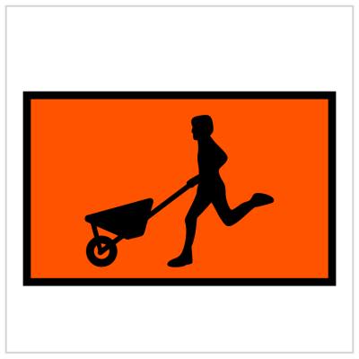 MR-TAW-29 - MAN RUNNING WITH WHEELBARROW -CORFLUTE - WA ONLY