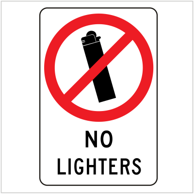 PROH-181 NO LIGHTERS - PROHIBITORY SIGNS