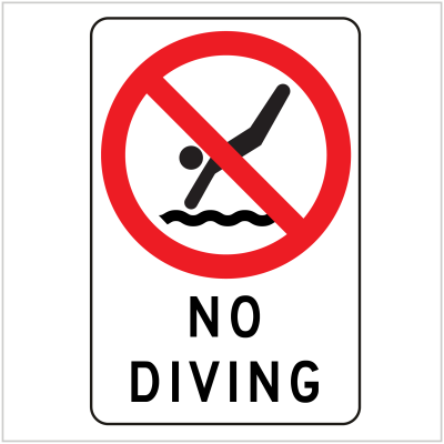 PROH-187 NO DIVING - PROHIBITORY SIGNS