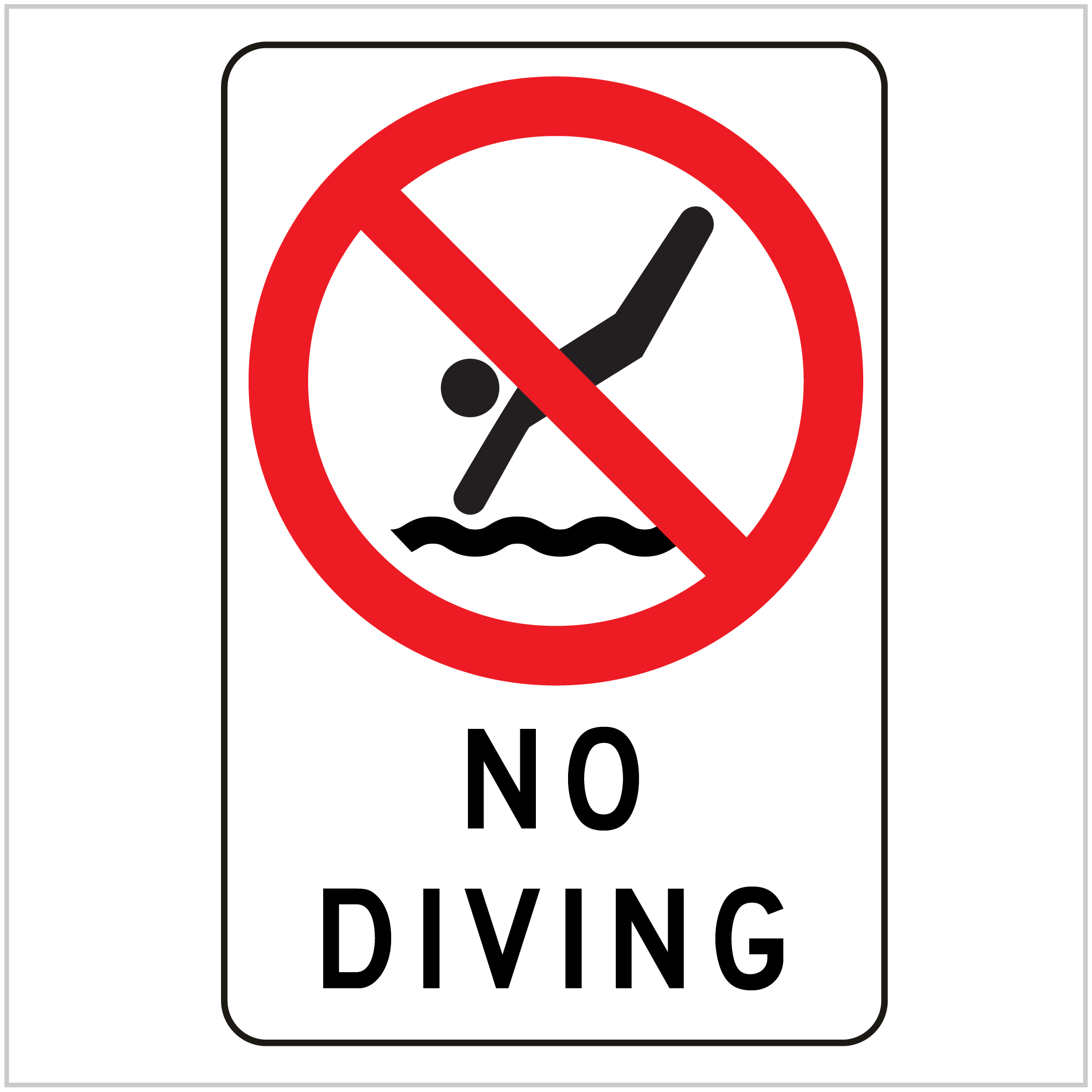 PROH-187 NO DIVING - PROHIBITORY SIGNS