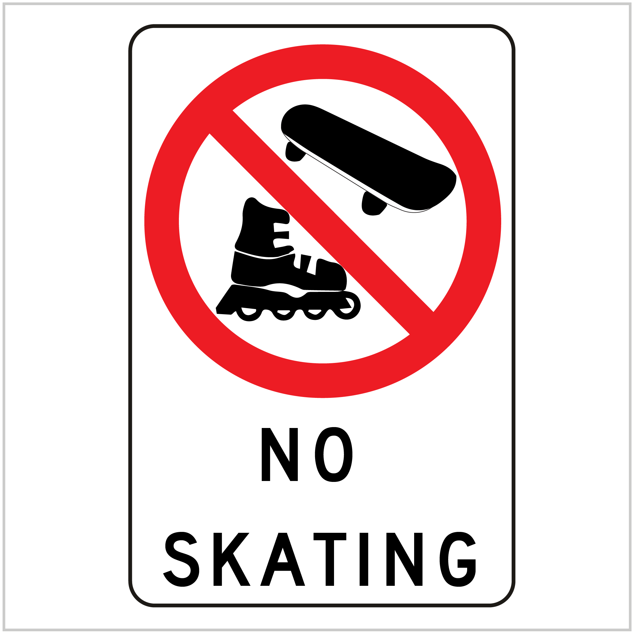 PROH-190 NO SKATING - PROHIBITORY SIGNS