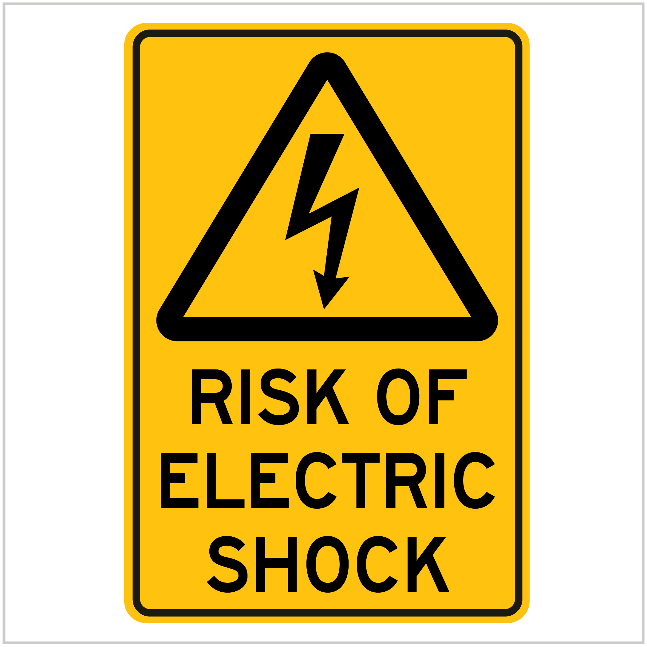 WARN-203 RISK OF ELECTRIC SHOCK - WARNING SIGNS