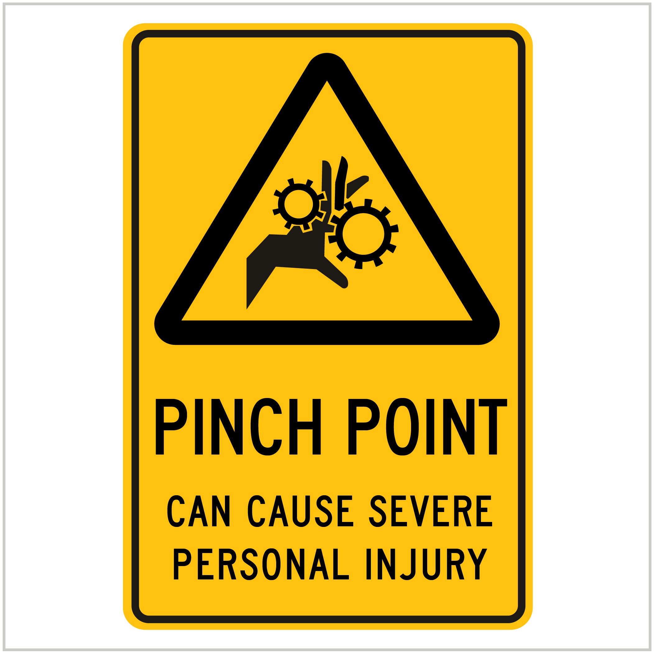 WARN-205 PINCH POINT CAN CAUSE SEVERE PERSONAL INJURY - WARNING SIGNS