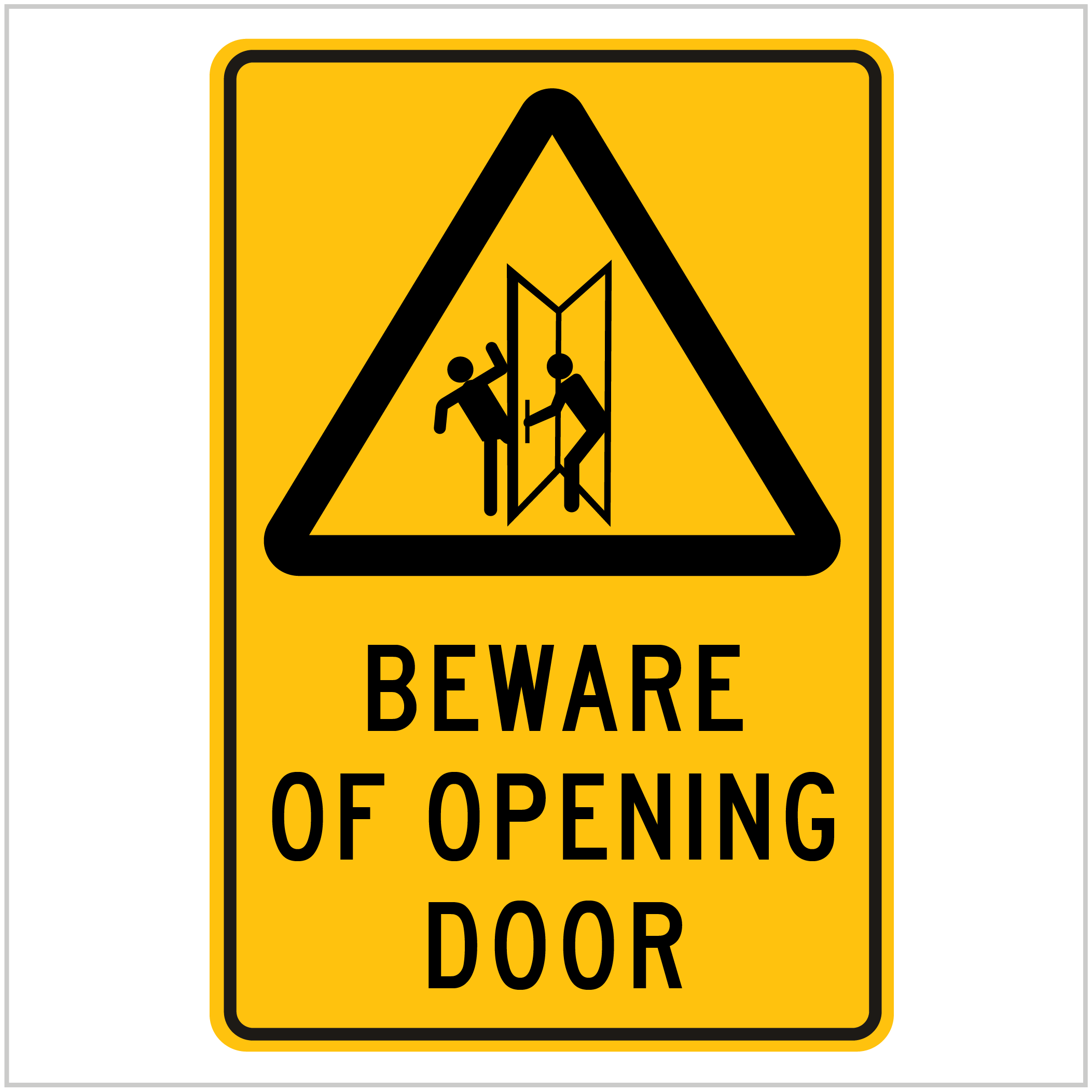 WARN-208 BEWARE OF OPENING DOOR - WARNING SIGNS