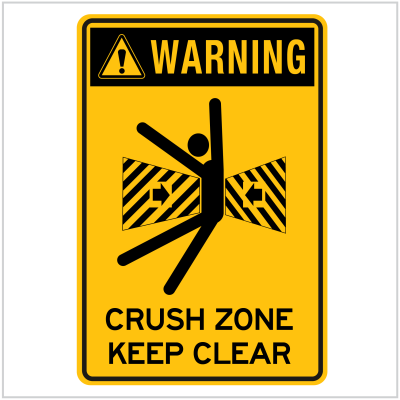 WARN-212 CRUSH ZONE KEEP CLEAR - WARNING SIGNS