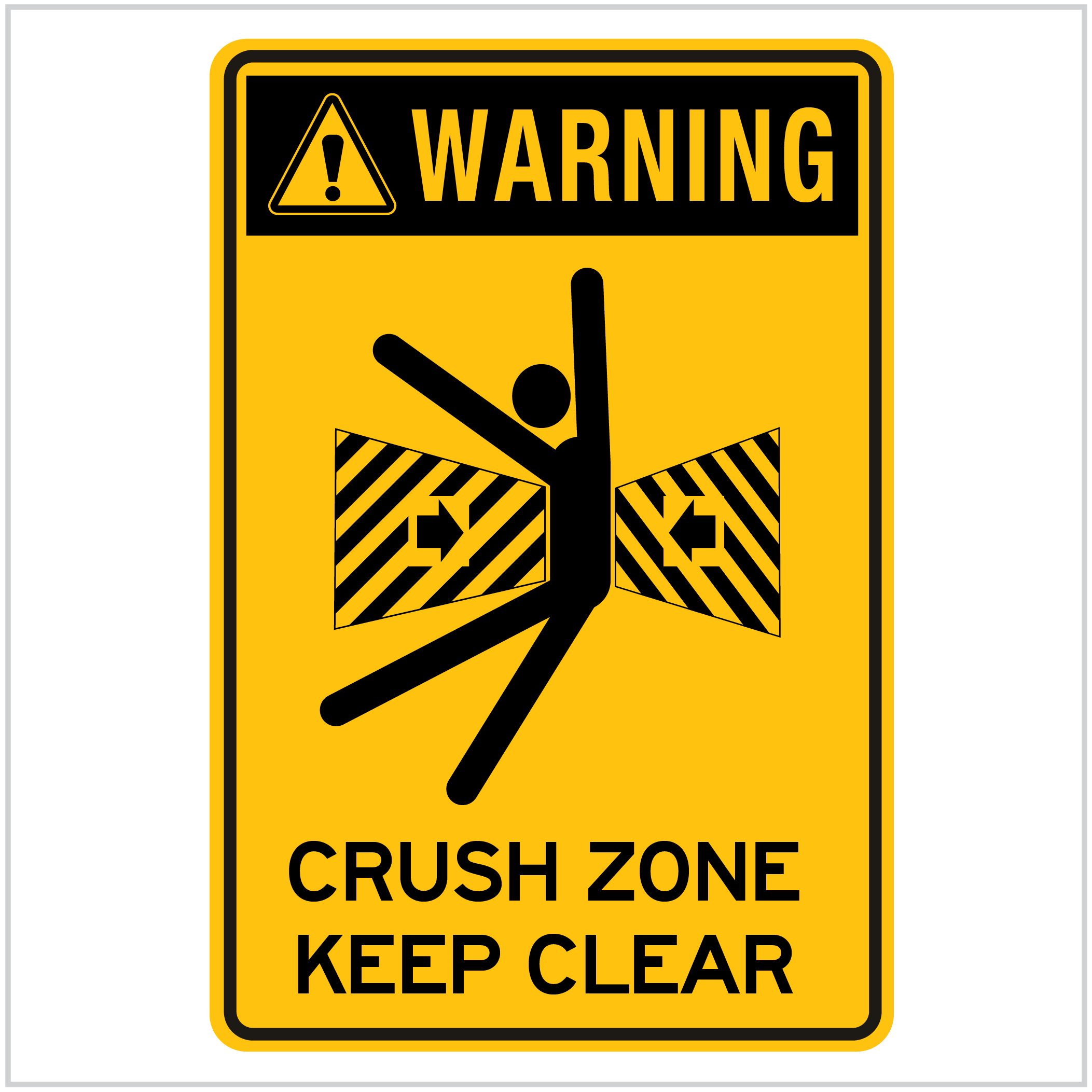 WARN-212 CRUSH ZONE KEEP CLEAR - WARNING SIGNS