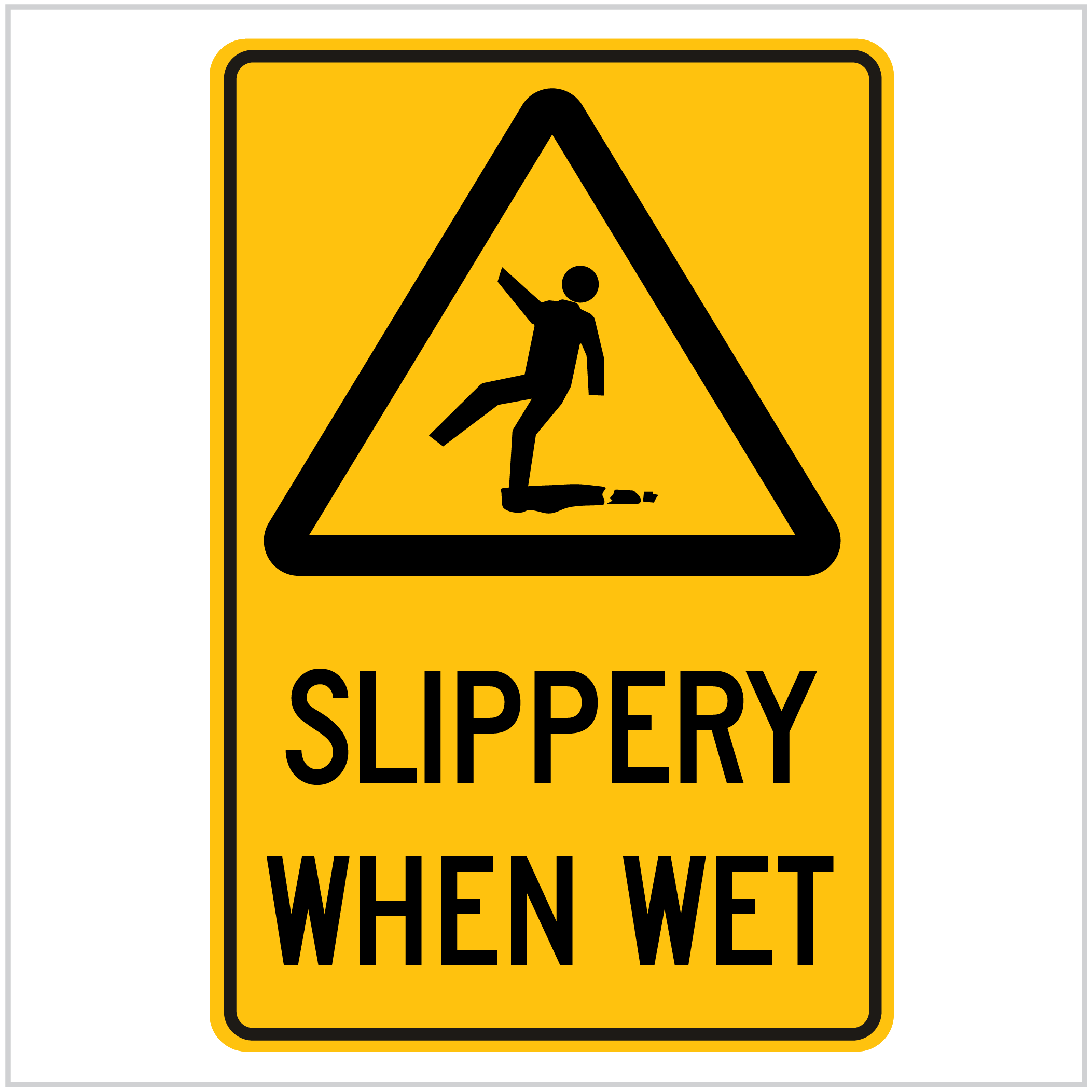 WARN-215 SLIPPERY WHEN WET - WARNING SIGNS