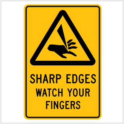 WARN-222 SHARP EDGES WATCH YOUR FINGERS - WARNING SIGNS